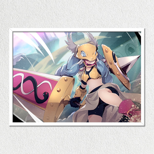 Digital Deity Minerva Mounted Art Print
