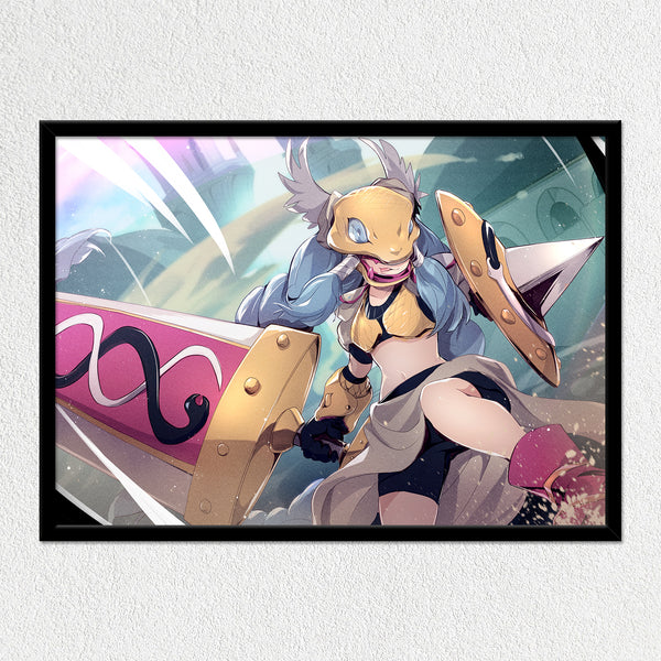 Digital Deity Minerva Mounted Art Print