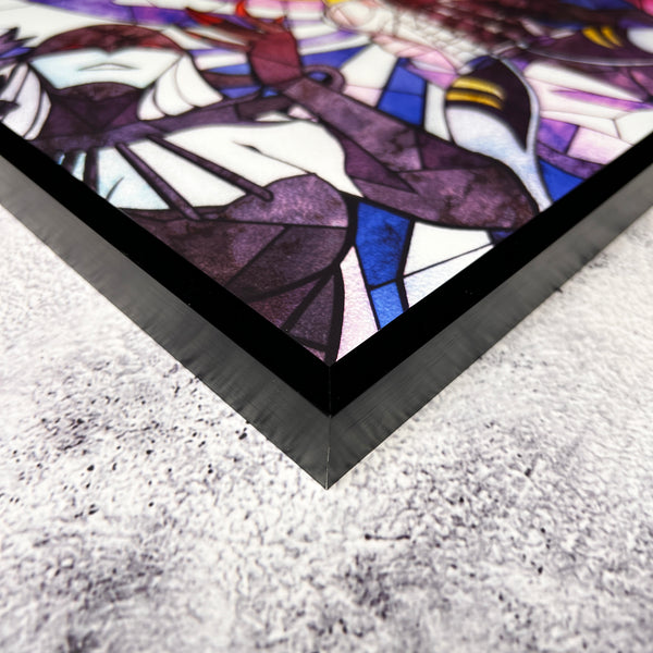 Gallantmon Crimson Mode Stained Glass Mounted Art Print