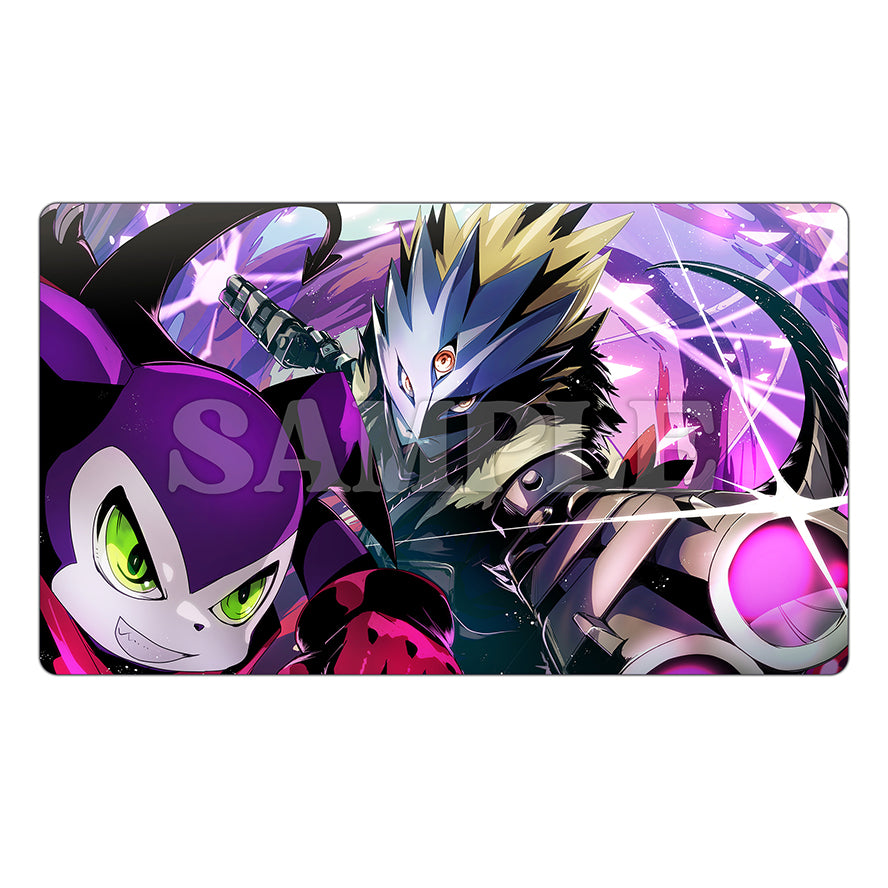 インプモン＆ベルゼブモン パンチ＆クイックショット TCG プレイマット