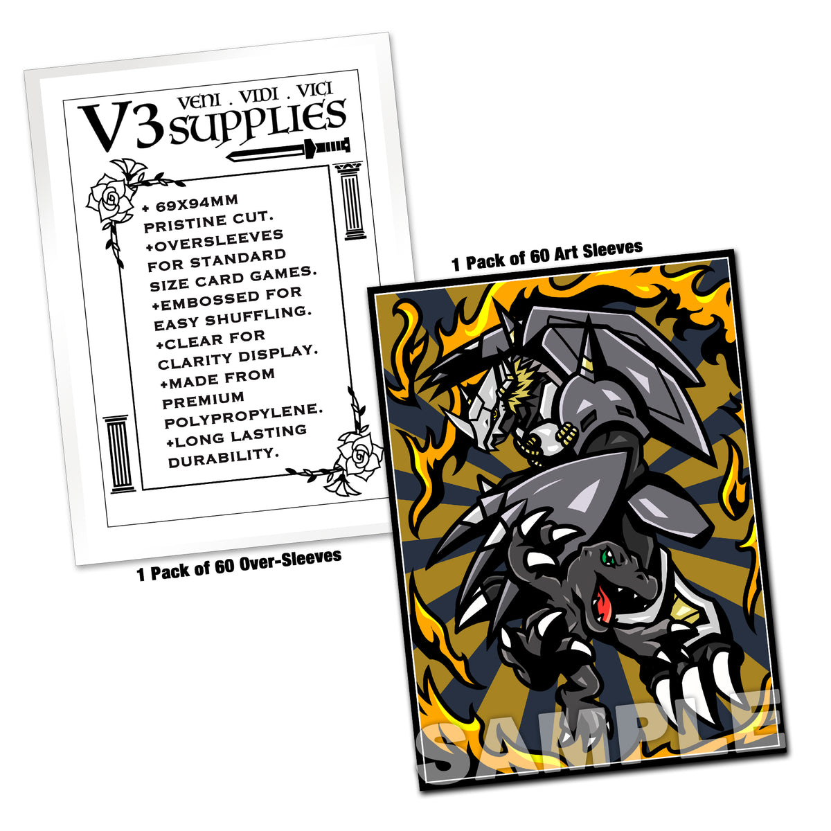 red eyes black dragon card sleeves BlackWarGreymon & BlackAgumon: Inferno Bond Standard Size Card Sleeves –  Usagi Draws