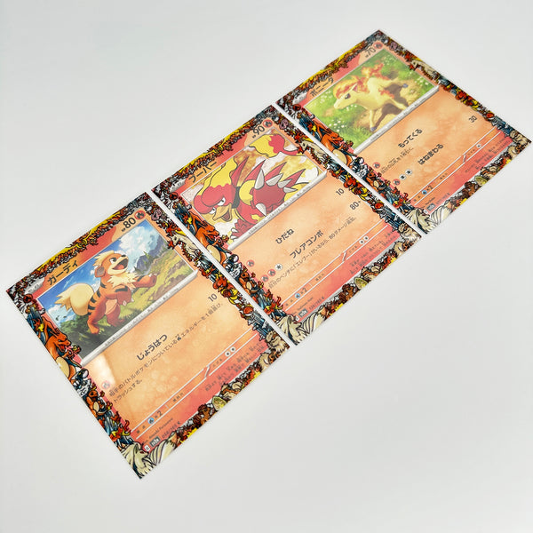 Fire Kanto Pokemon Printed Border Oversleeves