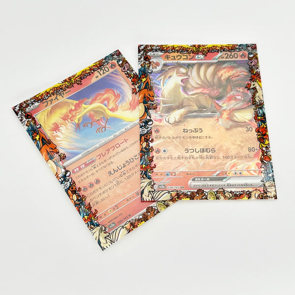 Fire Kanto Pokemon Printed Border Oversleeves