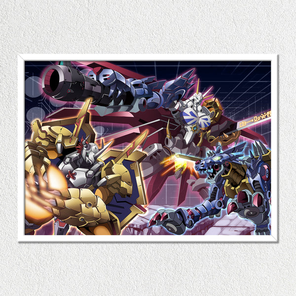 Mecha Monsters Mounted Art Print