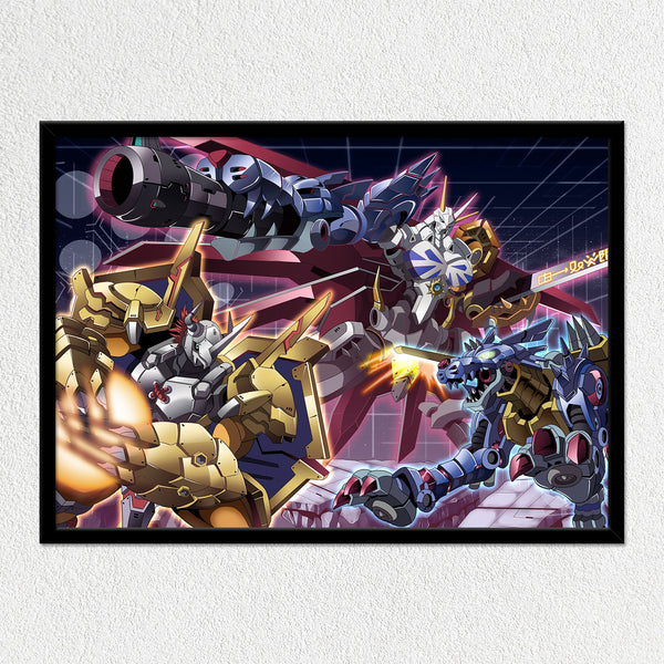 Mecha Monsters Mounted Art Print