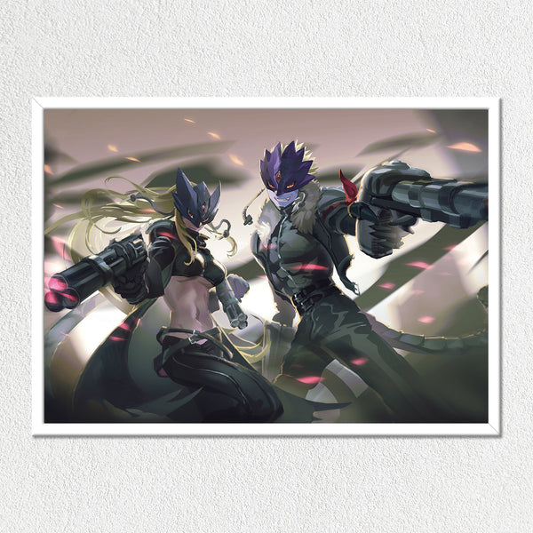 Gun Slingers Mounted Art Print