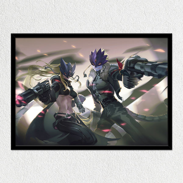 Gun Slingers Mounted Art Print