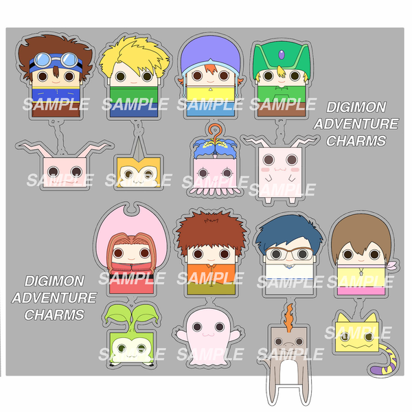 Digimon Adventure Minimalistic Hanging Charms
