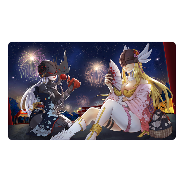 Angewomon & LadyDevimon Summer Festival Natsu Matsuri TCG Playmat