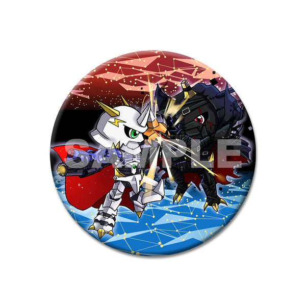 Omnimon vs Zwart Defeat Shiny Can Badge