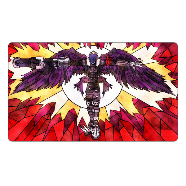 Beelzemon Blast Mode Stained Glass Art TCG Playmat TCG Playmat