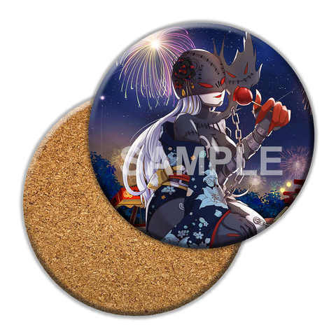 LadyDevimon Fireworks Ceramic Coaster