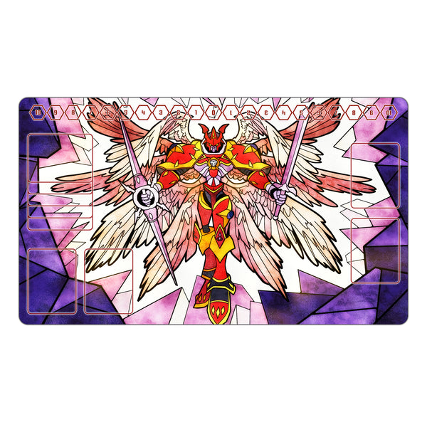 Gallantmon Crimson Mode Stained Glass Art TCG Playmat TCG Playmat