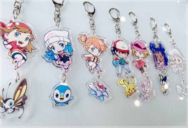 Pokemon Trainers Acrylic Charms