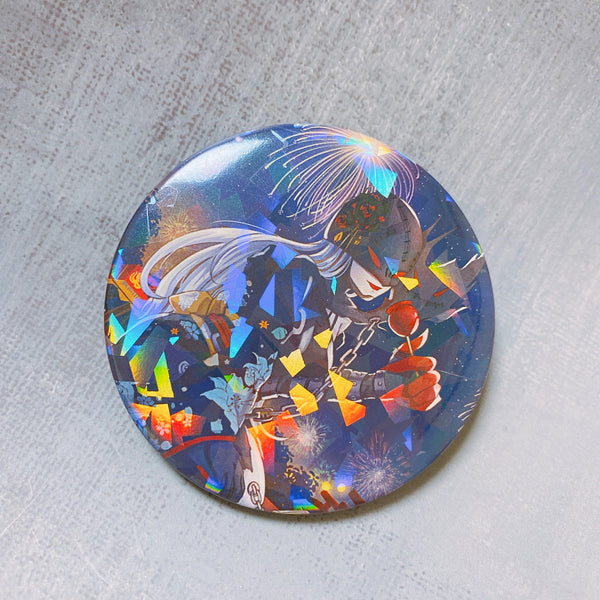 LadyDevimon Fireworks Shiny Can Badge