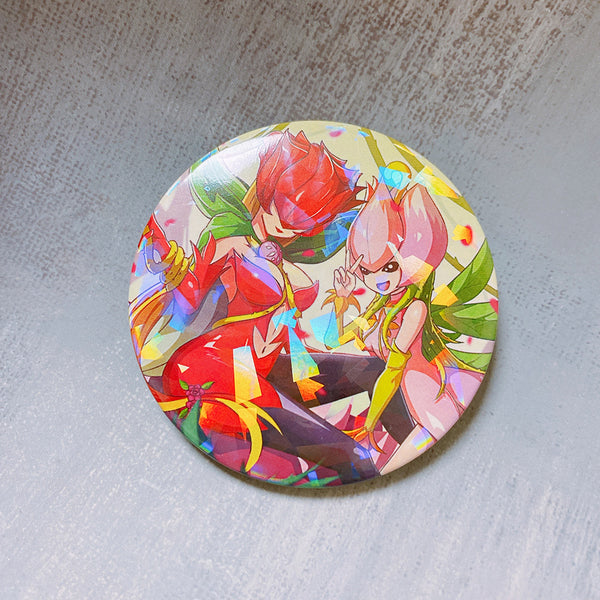 Rosemon & Lillymon Shiny Can Badge