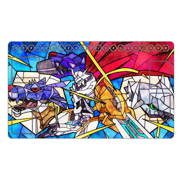 Omnimon | Omegamon Stained Glass Art TCG Playmat
