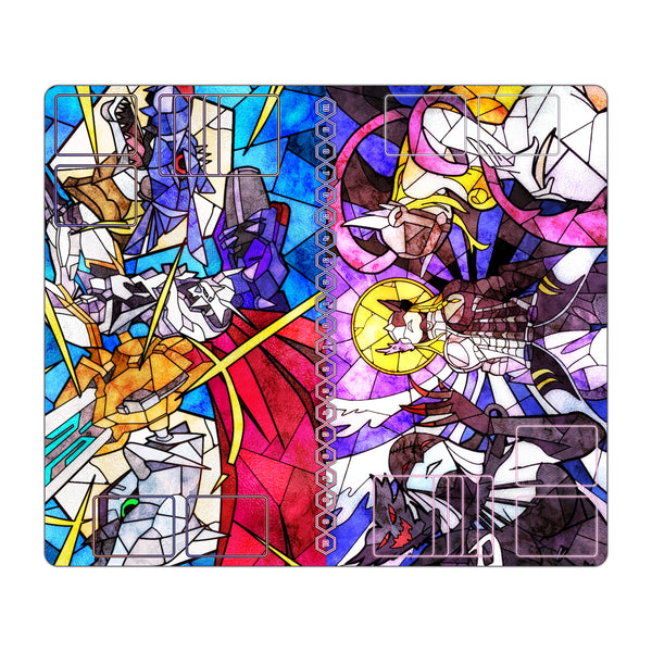 Mastemon & Omnimon Stained Glass Art TCG 2-Player Playmat