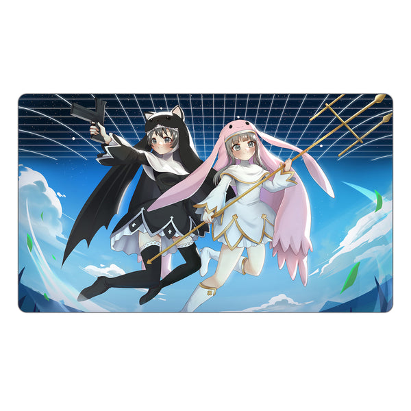 Sistermon Noir & Sistermon Blanc Anime Style TCG Playmat