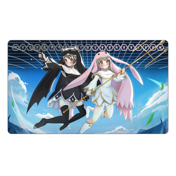 Sistermon Noir & Sistermon Blanc Anime Style TCG Playmat