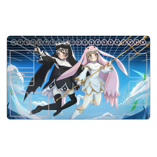 Sistermon Noir & Sistermon Blanc Anime Style TCG Playmat