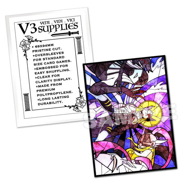 Mastemon, LadyDevimon, Angewomon Stained Glass Standard Size Card Sleeves