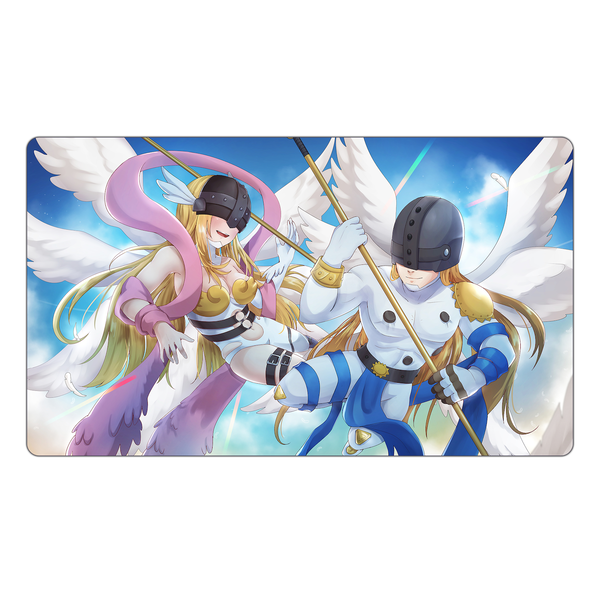 Angewomon and Angemon TCG Playmat