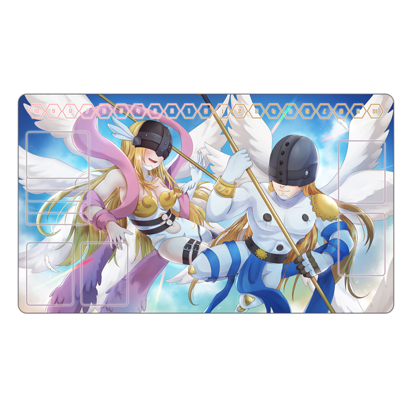 Angewomon and Angemon TCG Playmat