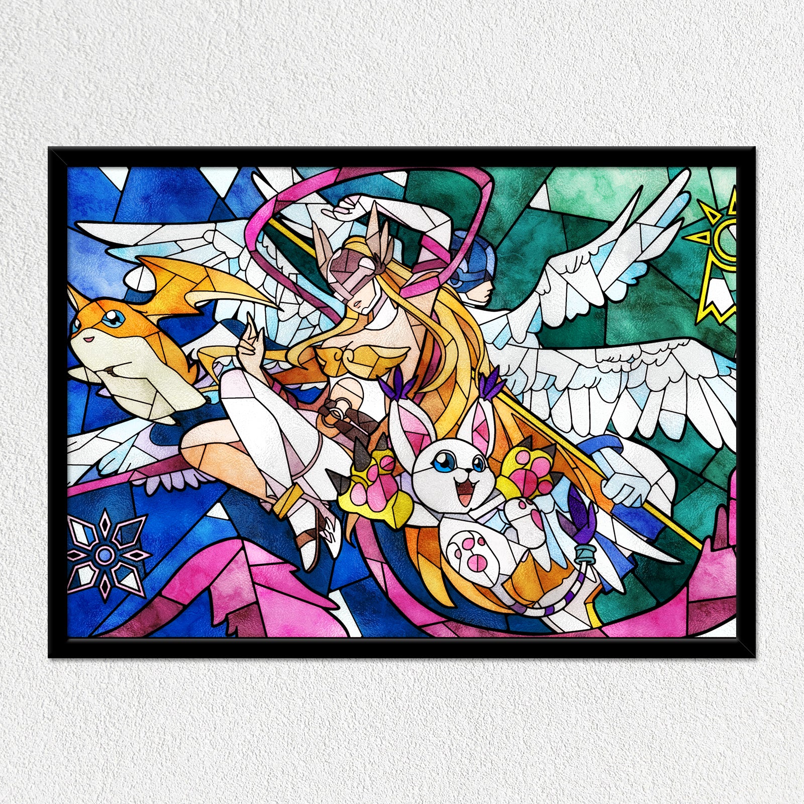 Hope & Light Angels Stained Glass Mounted Art Print