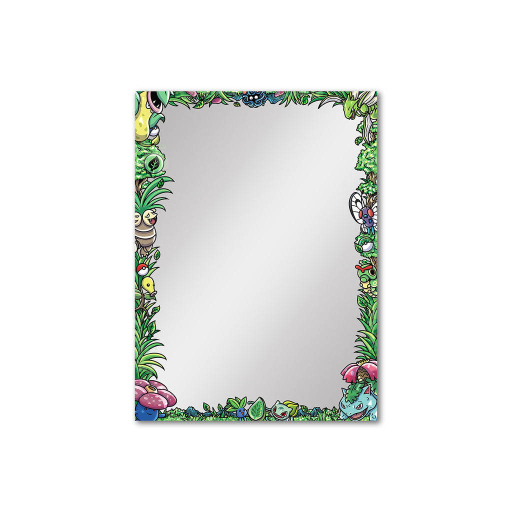 pokemon card borders Grass Kanto Pokemon Printed Border Oversleeves – Usagi Draws