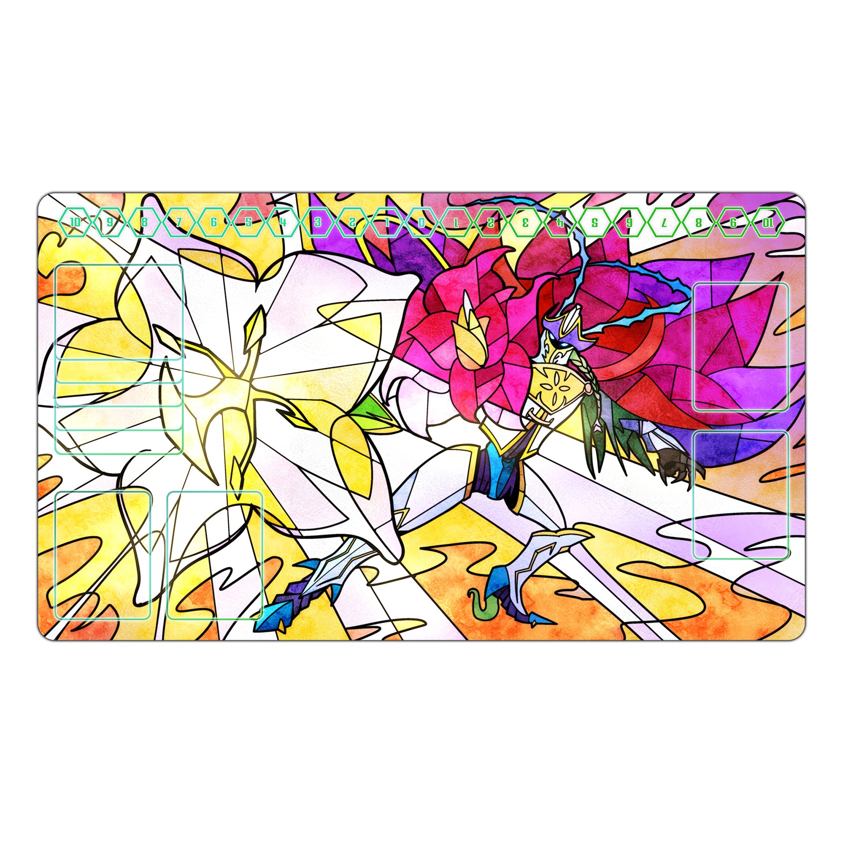 BloomLordmon Stained Glass Art TCG Playmat TCG Playmat