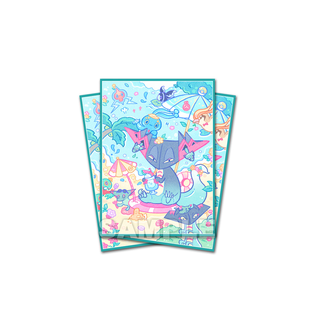 dragapult card sleeves Dragapult's Summer Vacation Standard Size Card Sleeves – Usagi Draws