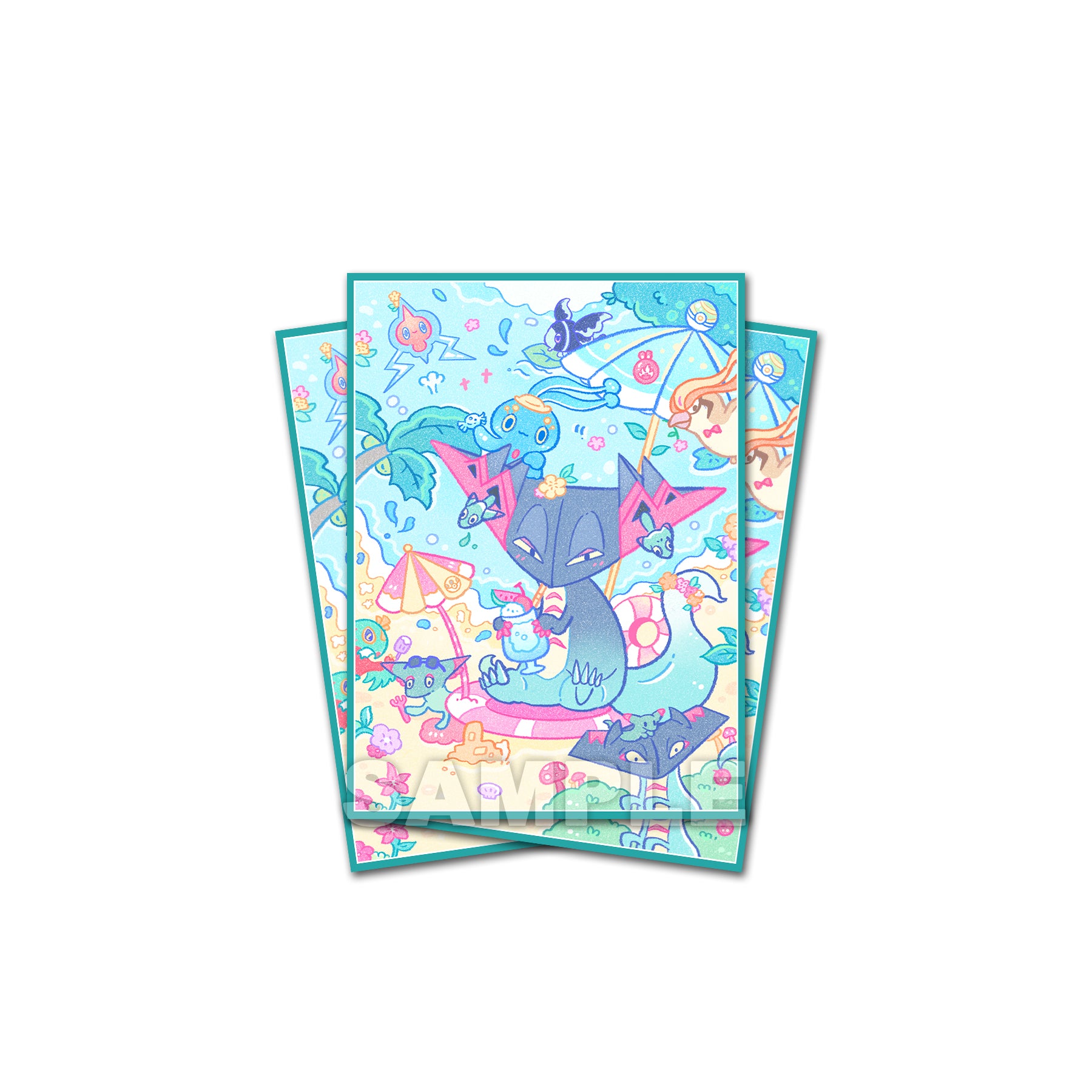Dragapult's Summer Vacation Standard Size Card Sleeves Usagi Draws Dragapult's Summer Vacation Standard Size Card Sleeves Usagi Draws