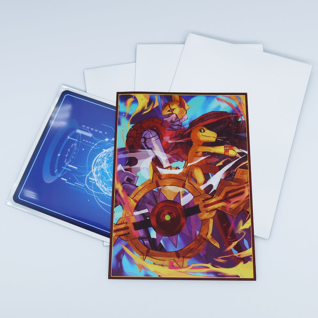 ShineGreymon & Agumon Standard Size Card Sleeves Usagi Draws ShineGreymon & Agumon Standard Size Card Sleeves Usagi Draws