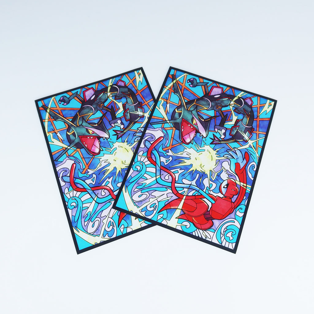 Rayquaza & Deoxys Stained Glass Art Standard Size Card Sleeves Usagi Draws Rayquaza & Deoxys Stained Glass Art Standard Size Card Sleeves Usagi Draws