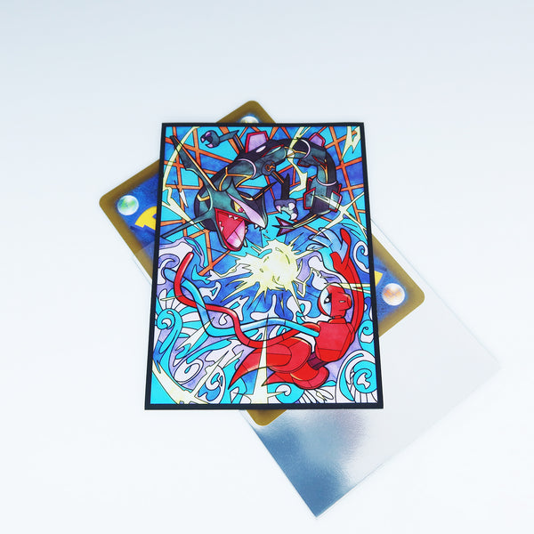 Rayquaza & Deoxys Stained Glass Art Standard Size Card Sleeves