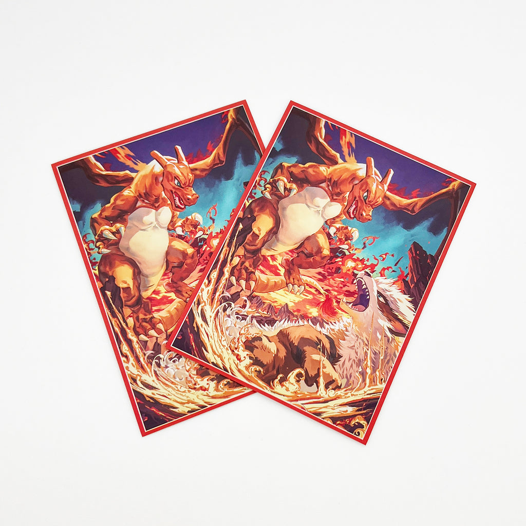 Charizard vs Arcanine Standard Size Card Sleeves Usagi Draws Charizard vs Arcanine Standard Size Card Sleeves Usagi Draws