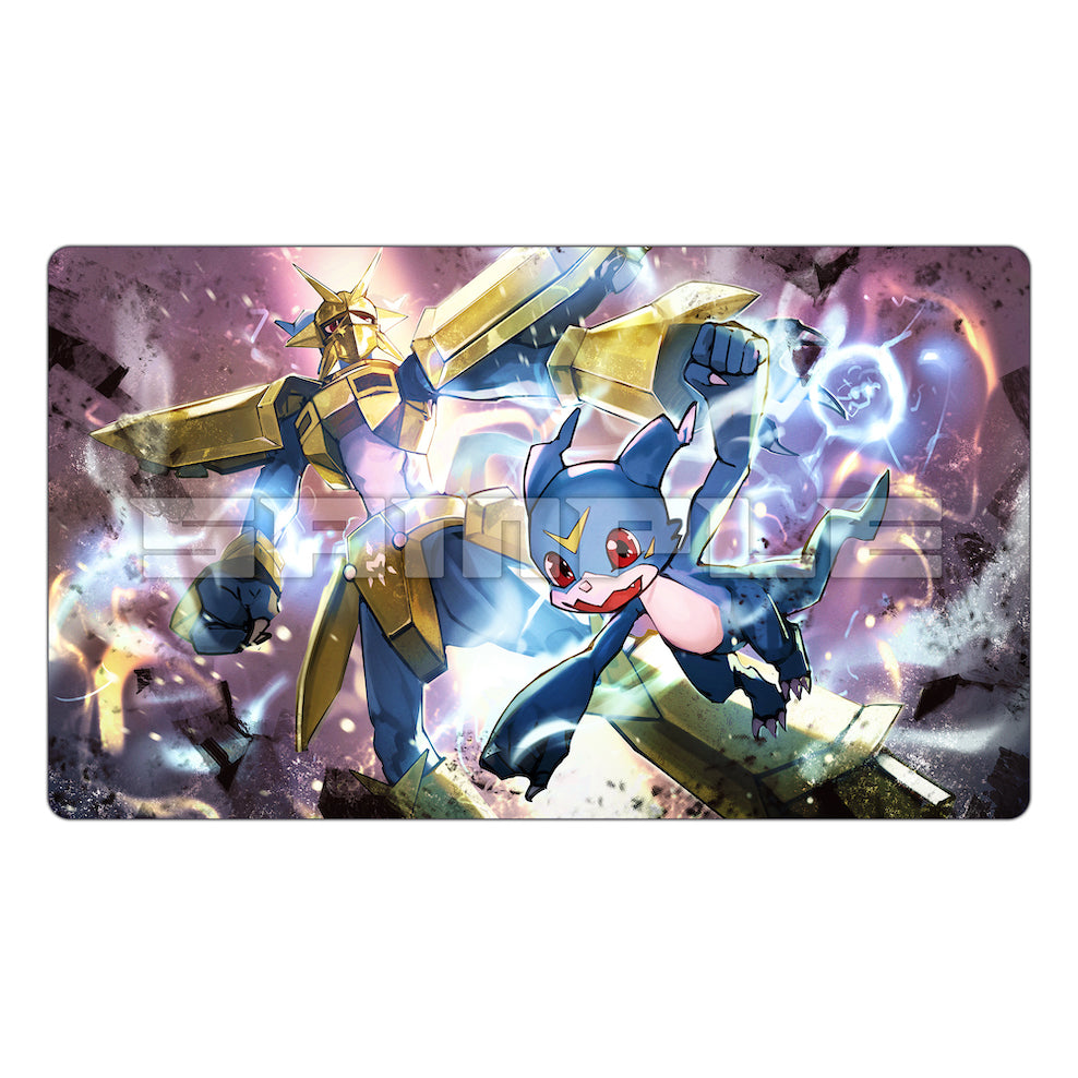 Magnamon & Veemon Radiance of Miracles TCG Playmat – Usagi Draws