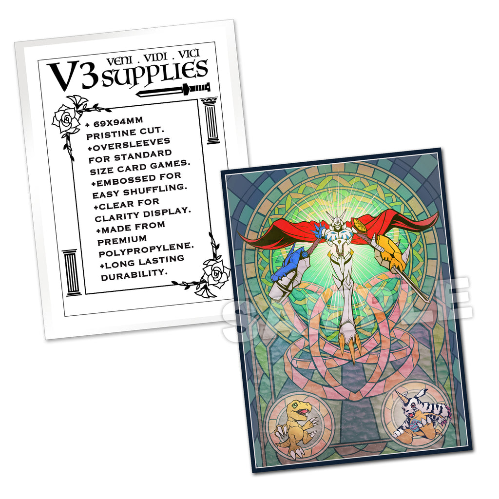 Omnimon Stained Glass Art Standard Size Card Sleeves Usagi Draws Omnimon Stained Glass Art Standard Size Card Sleeves Usagi Draws
