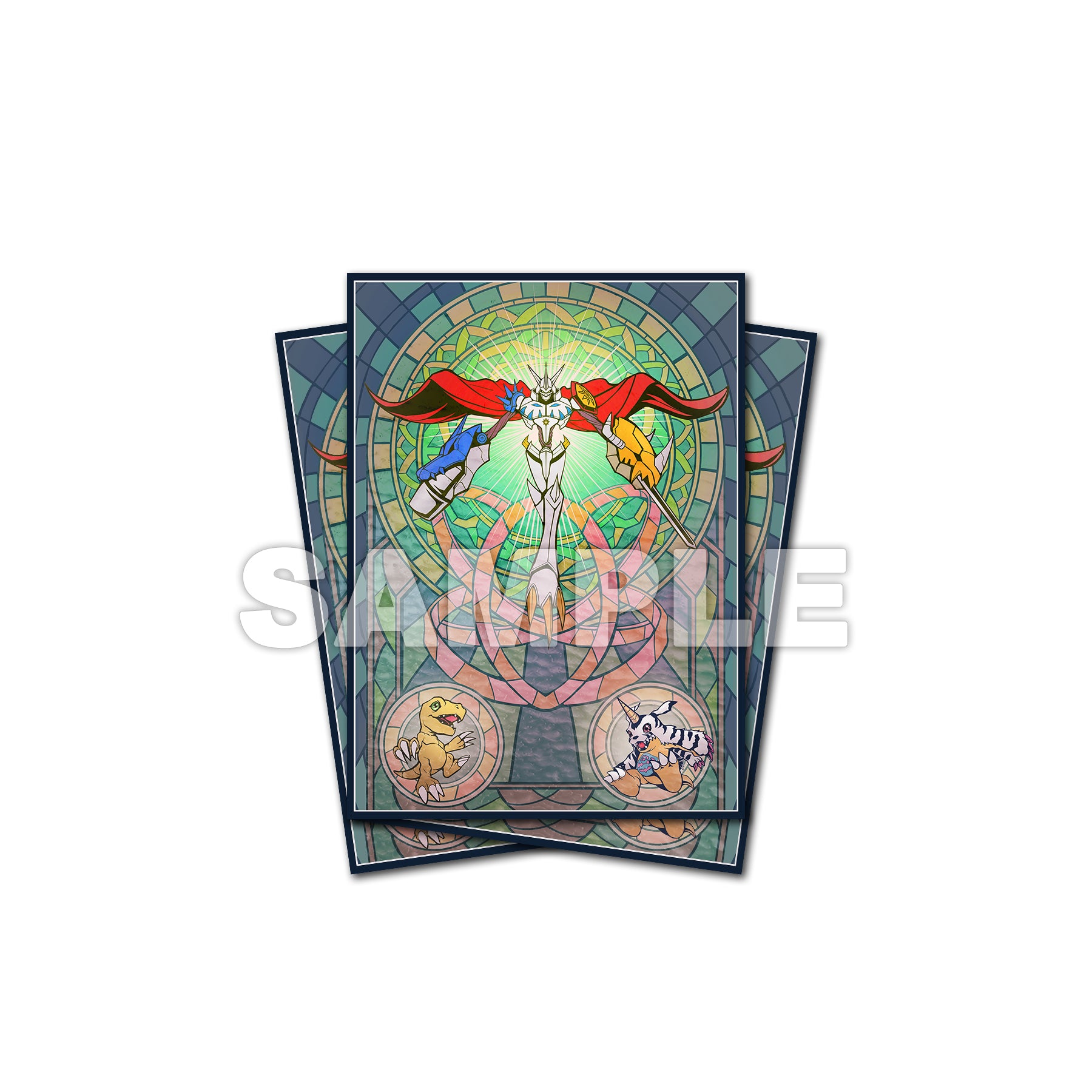 Omnimon Stained Glass Art Standard Size Card Sleeves Usagi Draws Omnimon Stained Glass Art Standard Size Card Sleeves Usagi Draws