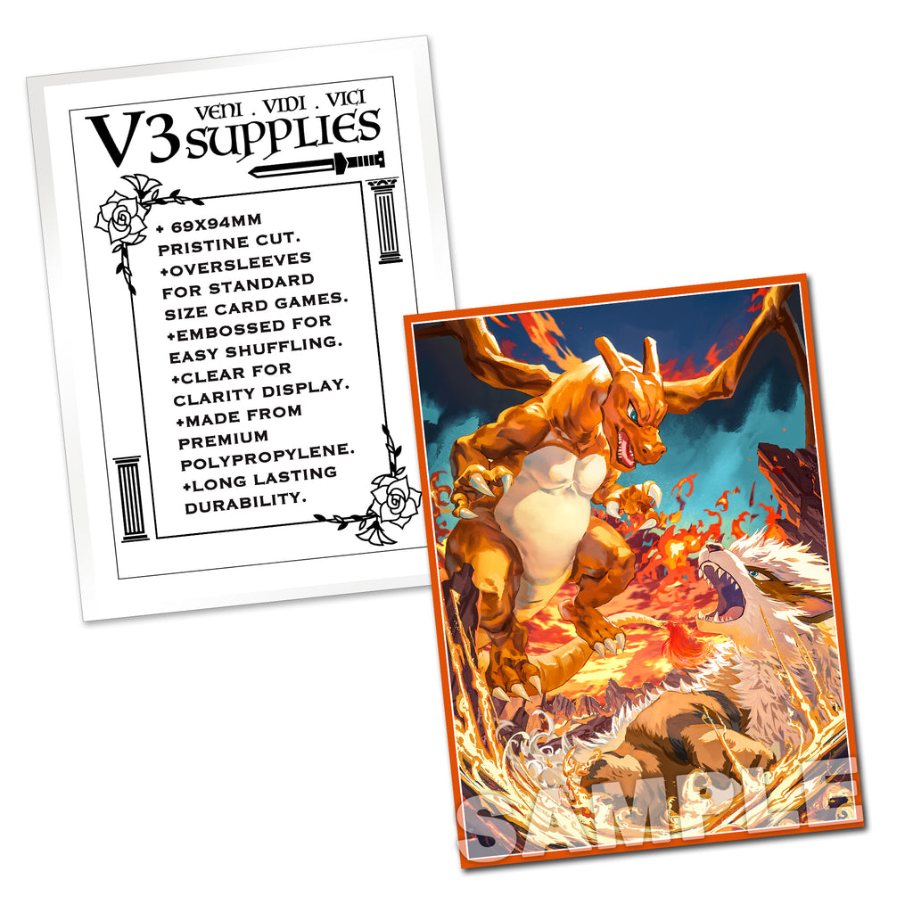 mtg card print size P.Y.P Art Sleeves-001, Custom-made PP sleeves for TCGs, Competitive pricing and OEM options available. Protect your cards with quality storage solutions size 67*92 mm Charizard vs Arcanine Standard Size