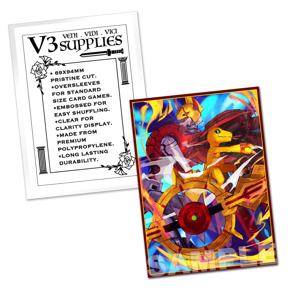 sinon card sleeves ShineGreymon & Agumon Standard Size Card Sleeves – Usagi Draws