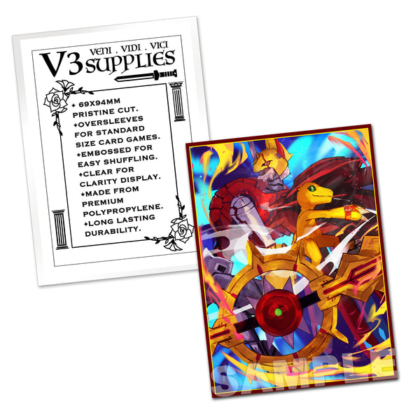 ShineGreymon & Agumon Standard Size Card Sleeves – Usagi Draws