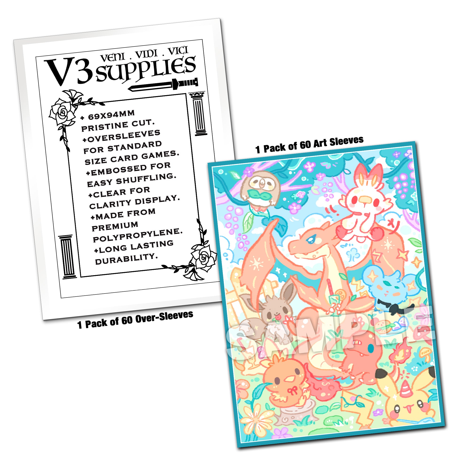 stitch card sleeves Poké Picnic Paradise Standard Size [In-Stock] – Usagi Draws Card:028 Ataque De Dois Gumes (Two-Pronged Attack) Box100 making it ideal for MTG Best Commander Dinosaurs