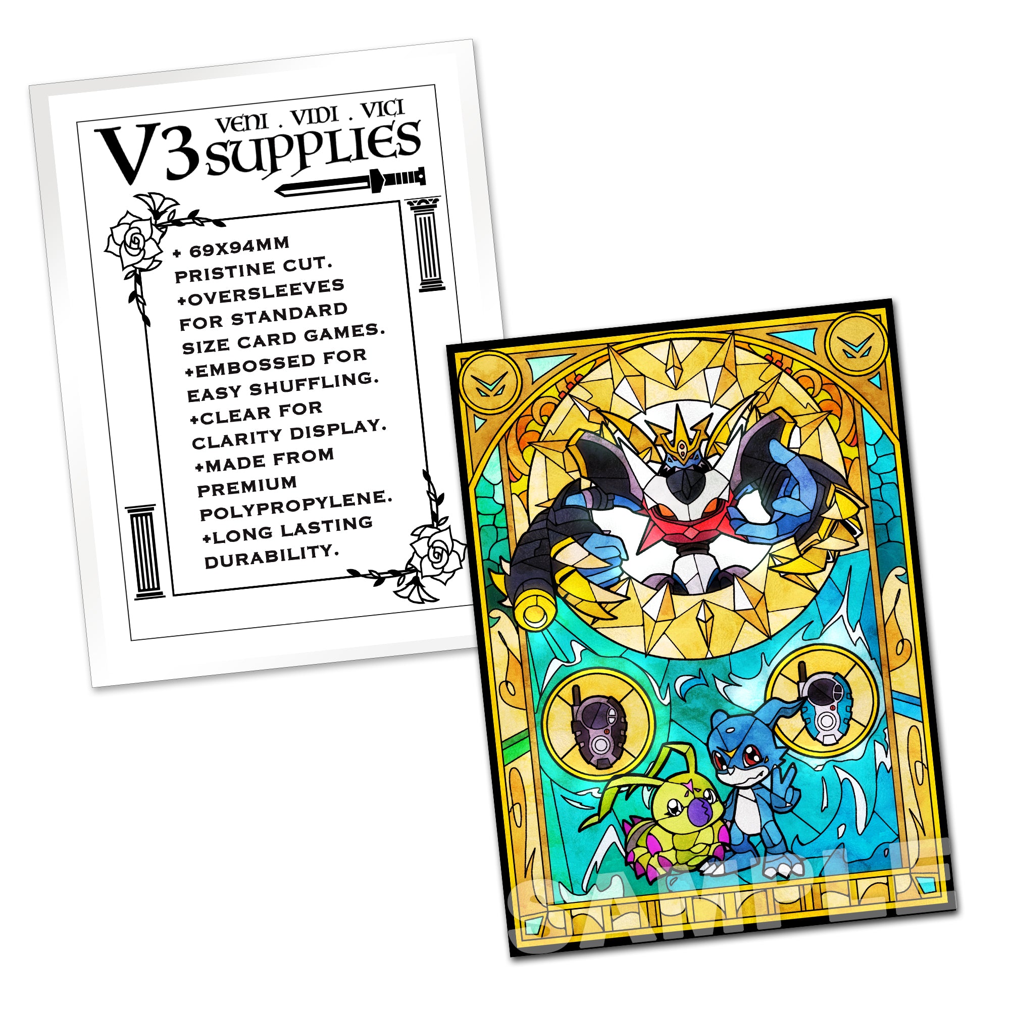 Imperialdramon FM Stained Glass Art Standard Size Card Sleeves Usagi Draws Imperialdramon FM Stained Glass Art Standard Size Card Sleeves Usagi Draws