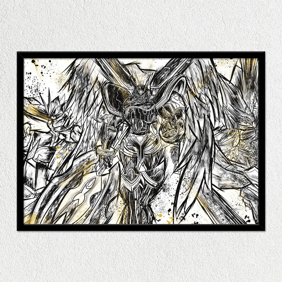 Sumi-e Alpha Knights Mounted Art Print – Usagi Draws
