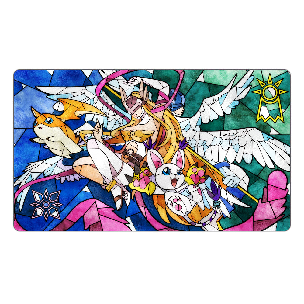 希望と光 ステンドグラスアート TCG プレイマット – Usagi Draws