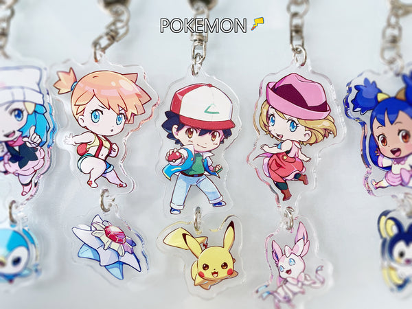 Pokemon Trainers Acrylic Charms