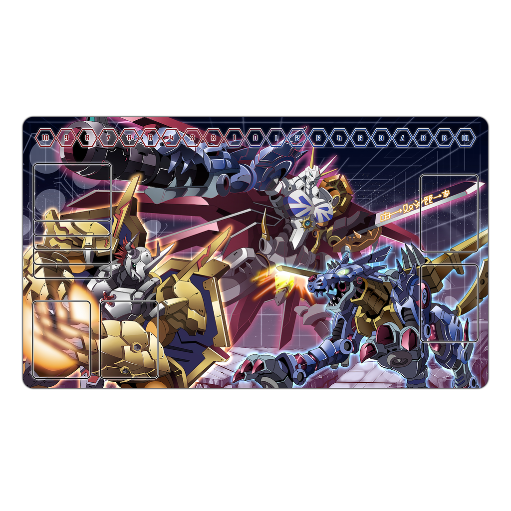 オムニモン、ウォーグレイモン、メタルガルルモン TCG プレイマット オムニモン、ウォーグレイモン、メタルガルルモン TCG プレイマット