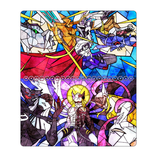 Mastemon & Omnimon Stained Glass Art TCG 2-Player Playmat